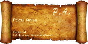 Picu Anna névjegykártya